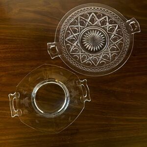 Vintage/ Antique glass serving dishes set of two